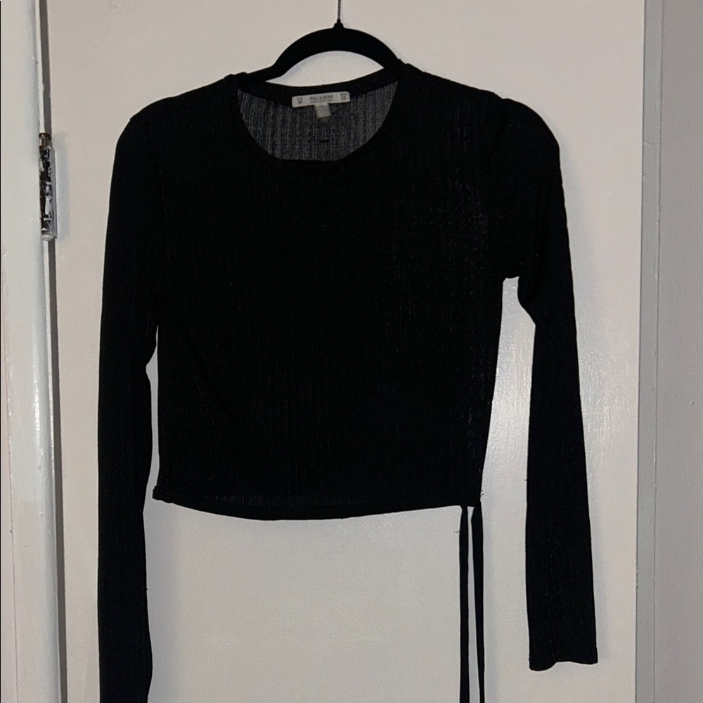 Black mesh top